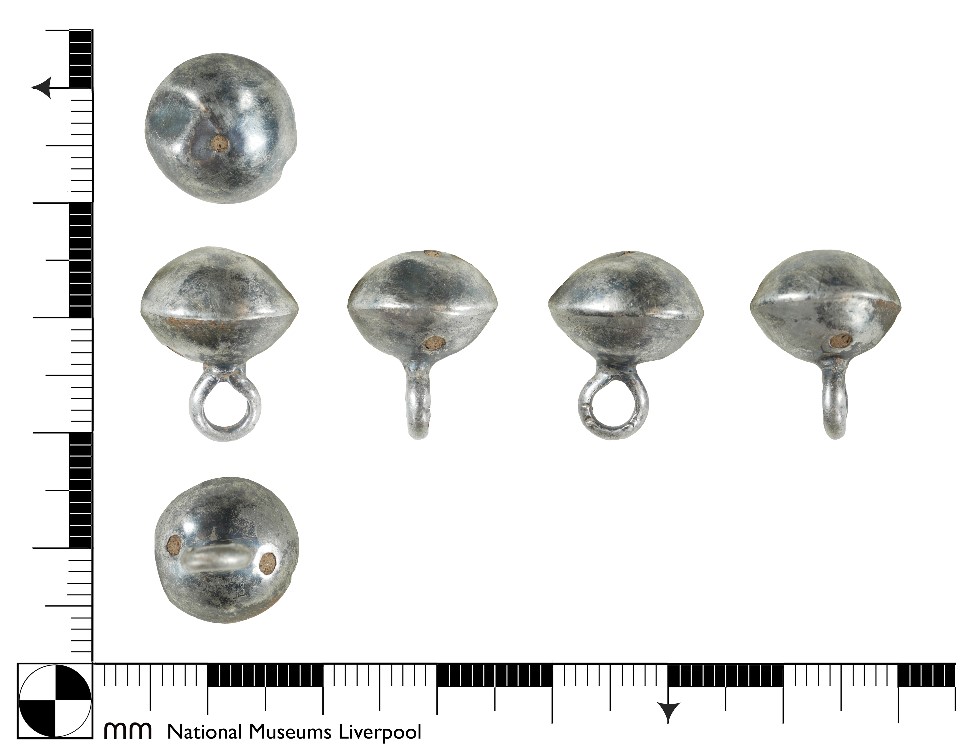 A complete silver button or dress fastener dating to the post medieval period. Credit: National Museums Liverpool