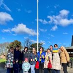 Shrewsbury’s Ukrainian community joined councillors and supporter at Shirehall, Shrewsbury to fly the flag in solidarity and support for Ukraine