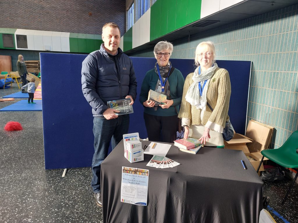 Robert Macey with Hazel Price and Ronni Stirton at the stall today
