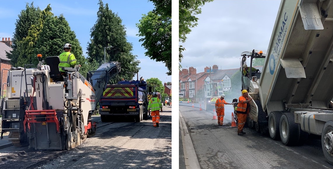 Work being carried out on Station Road, Whittington