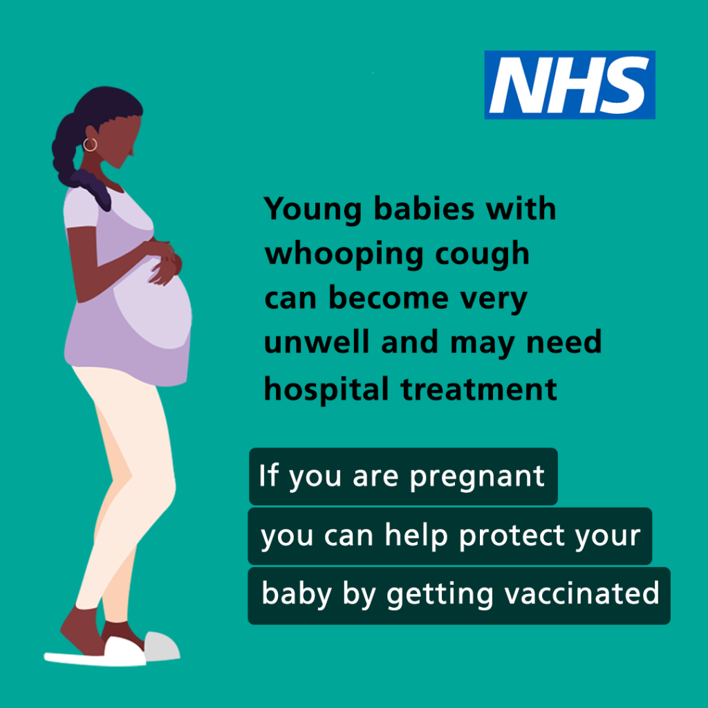 Whooping cough vaccinations for those pregnant - infographic