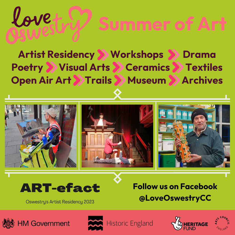 Oswestry's "Summer of Art" 2023 poster ad
